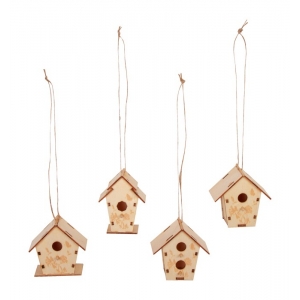 Colgantes de madera "casa de pájaro"